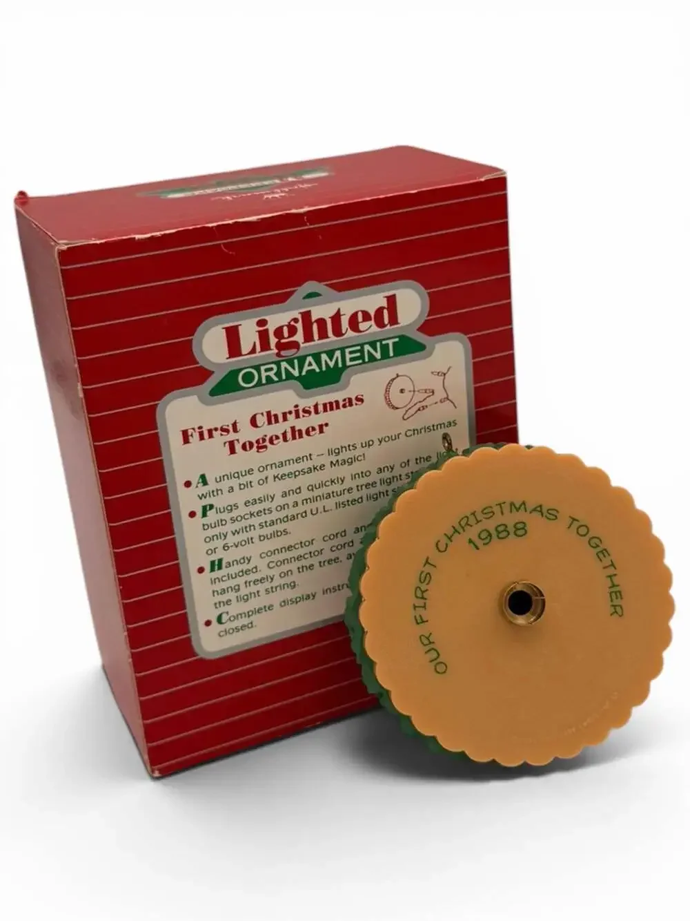 Hallmark Keepsake Magic Lighted Ornament First Christmas Together 1988
